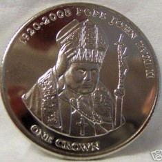 bnk mnd Tristan da Cunha 1 crown 2005 unc , Ioan Paul al II-lea