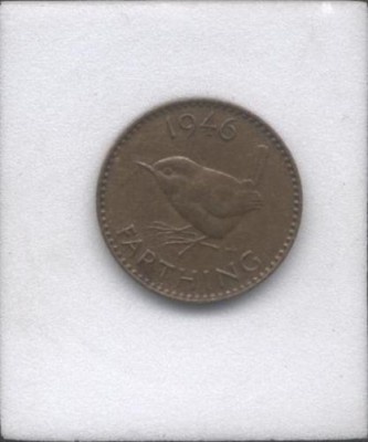 bnk mnd Marea Britanie Anglia farthing 1946 pasare foto