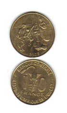 bnk mnd Africa de Vest 10 franci 2002 unc