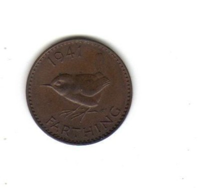bnk mnd Marea Britanie Anglia farthing 1941 pasare foto