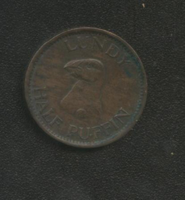 bnk mnd Lundy Island half puffin 1929 , moneda ORIGINALA foto