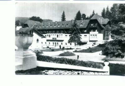CP74-43- Borsec- Pavilionul central Baile calde -RPR (1965) foto