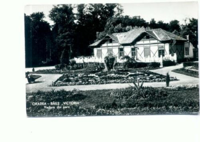 CP56-08-Oradea-Baile ,,Victoria&amp;quot;-Vedere din Parc-RPR(1960) foto