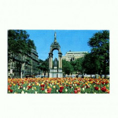 CP132-07 Tulips in Dominion Square -Montreal -circulata 1965