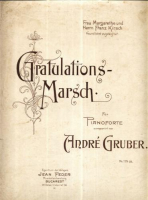191 Partitura - ,,Gratulations -Marsch&amp;quot; -antebelica foto