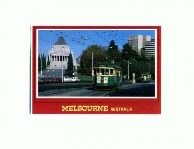 CP132-20 Melbourne, Australia -Trams passing -circulata1986 foto