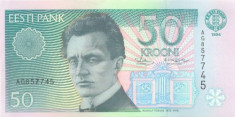 ESTONIA ? bancnota ? 50 Krooni ? 1994 ? P-78 ? UNC ? necirculata foto