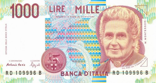 ITALIA █ bancnota █ 1000 Lire █ 1990 █ P-114b █ UNC █ necirculata