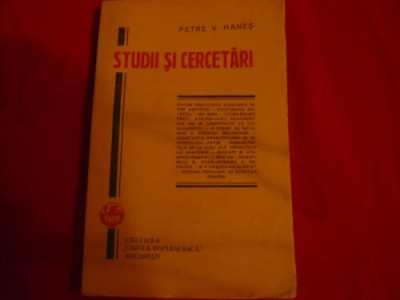 PETRE V. HANES - &amp;#039;&amp;#039;STUDII SI CERCETARI&amp;#039;&amp;#039; - 1929 foto