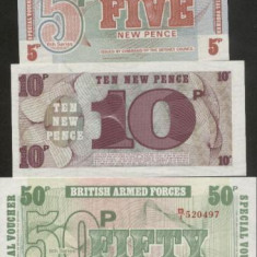 bnk bn Anglia set 3 bancnote British Armed Force unc