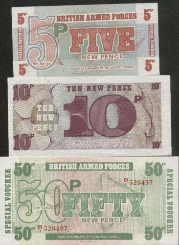 bnk bn Anglia set 3 bancnote British Armed Force unc