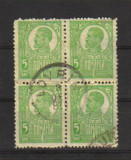 ***Timbre - Bloc de 4 - val. 5 bani - 1920***