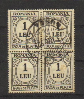 ***Timbre - Bloc de 4 - val 1 LEU - Taxa de plata - 1928*** foto