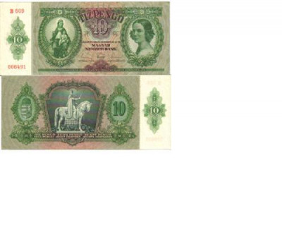 ***Bancnota de 10 pengo - 1936 - NECIRCULATA*** foto