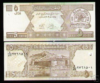 bnk bn Afghanistan 5 afghanis 2002 unc bnk bn Afghanistan 5 afghanis 2002 unc