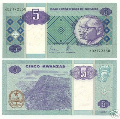 bnk bn Angola 5 kwanzas 1999 unc foto