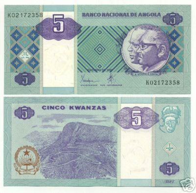 bnk bn Angola 5 kwanzas 1999 unc