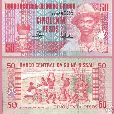 bnk bn Guineea Bissau 50 pesos 1990 unc foto