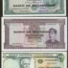 bnk bn Mozambic lot 3 bancnote unc