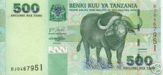 bnk bn Tanzania 500 shilingi 2003 unc foto