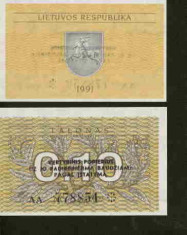 bnk bn lituania 0.10 talonas 1991 unc foto