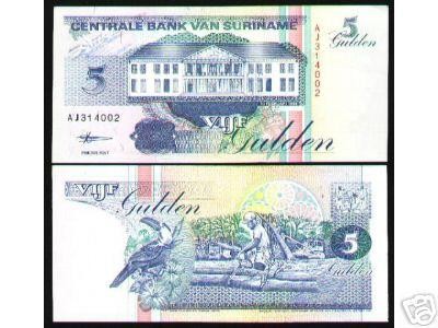 bnk bn Surinam 5 guldeni 1998 unc foto