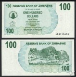 Bnk bn Zimbabwe 100 $ 2006 unc