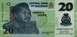 bnk bn Nigeria 20 naira 2006 unc , polimerica
