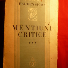 PERPESSICIUS - Mentiuni Critice - 1936