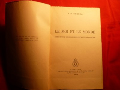I. D. GHEREA - LE MOI ET LE MONDE - 1938 foto