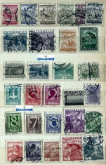 1925 1934 AUSTRIA Lot UZUALE 29 timbre circulate deparai foto