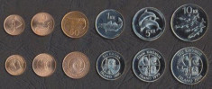 ISLANDA ? SET DE MONEDE ? 5, 10, 50 Aurar, 1, 5, 10 Kronur ? 1981-2005 ? UNC foto