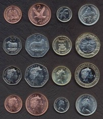 INSULELE FALKLAND █ SET COMPLET DE MONEDE █ 1+2+5+10+20+50 Pence +1+2 Pounds UNC foto