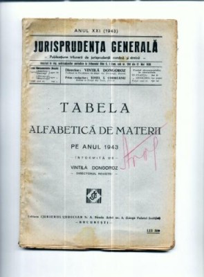 A01 Jurisprudenta generala -anul XXI (1943) -79 pagini foto