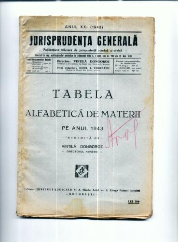 A01 Jurisprudenta generala -anul XXI (1943) -79 pagini