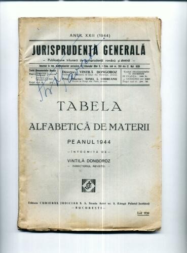 A02 Jurisprudenta generala -Anul XXII (1944) -68 pagini