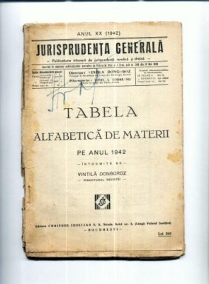 A03 Jurisprudenta generala -Anul XX (1942) -90 pagini foto