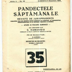 A21 Pandectele saptamanale -Anul V Nr.35 - 8 Dec. 1929