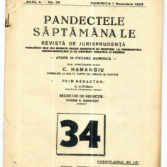 A22 Pandectele saptamanale -Anul V Nr.34 - 1 Dec. 1929