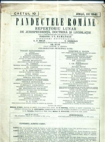 A42 Pandectele Romane -Caetul 10 -Anul XX 1941