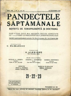 A47 Pandectele Saptamanale -Anul XIX nr.21,22,23 -1943 foto