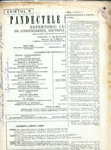 A48 Pandectele Romane -Caetul 9 -Anul XXV 1946 A48 Pandectele Romane -Caetul 9 -Anul XXV 1946