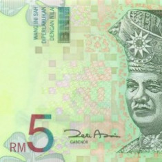 MALAEZIA █ bancnota █ 5 Ringgit █ 2004 █ P-47 █ UNC █ necirculata