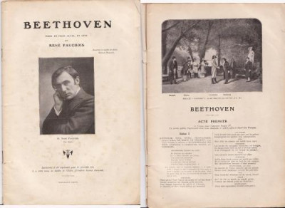 Beethoven-piesa de teatru in 3 acte (in limba franceza)-1909 foto