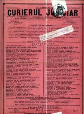 A51 Curierul Judiciar -Anul XL No. 22 - data 21 iunie 1931 foto