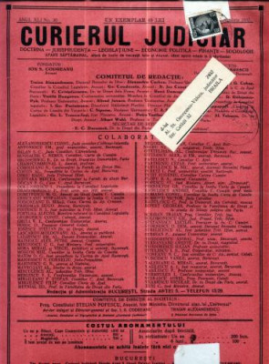 A65 Curierul Judiciar -Anul XLI No. 30 -18 Sept. 1932 -timbru foto