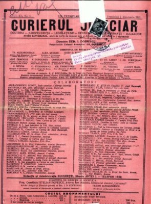 A84 Curierul Judiciar -Anul XL No. 5 - 1 Feb. 1931 -timbru foto