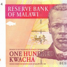 MALAWI █ bancnota █ 100 Kwacha █ 2005 █ P-54a █ UNC █ necirculata