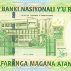 RWANDA RUANDA █ bancnota █ 500 Francs █ 2004 █ P-30a █ UNC █ necirculata