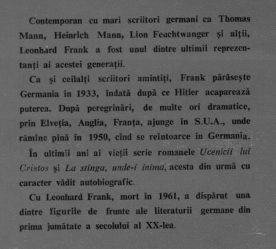 Leonhard Frank - La stanga , unde-i inima foto